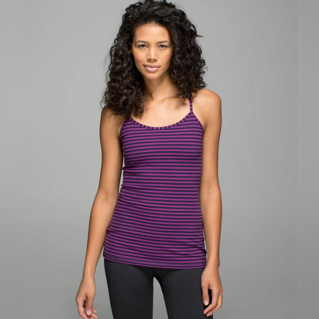 Lululemon Power Y Tank *Luon Double Trouble Stripe Ultra Violet Black Grape